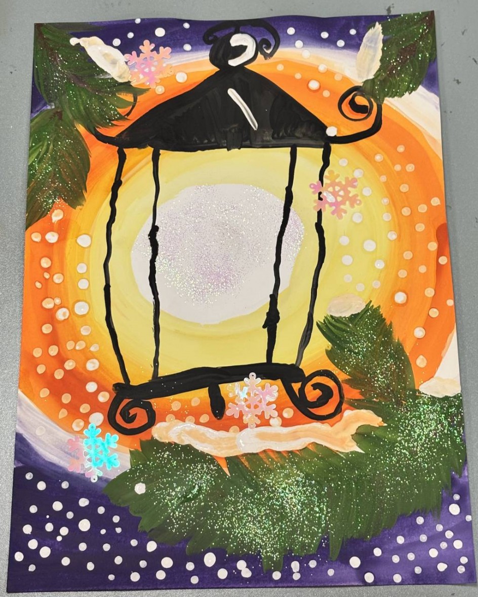 Ночь.  Улица. Фонарь.