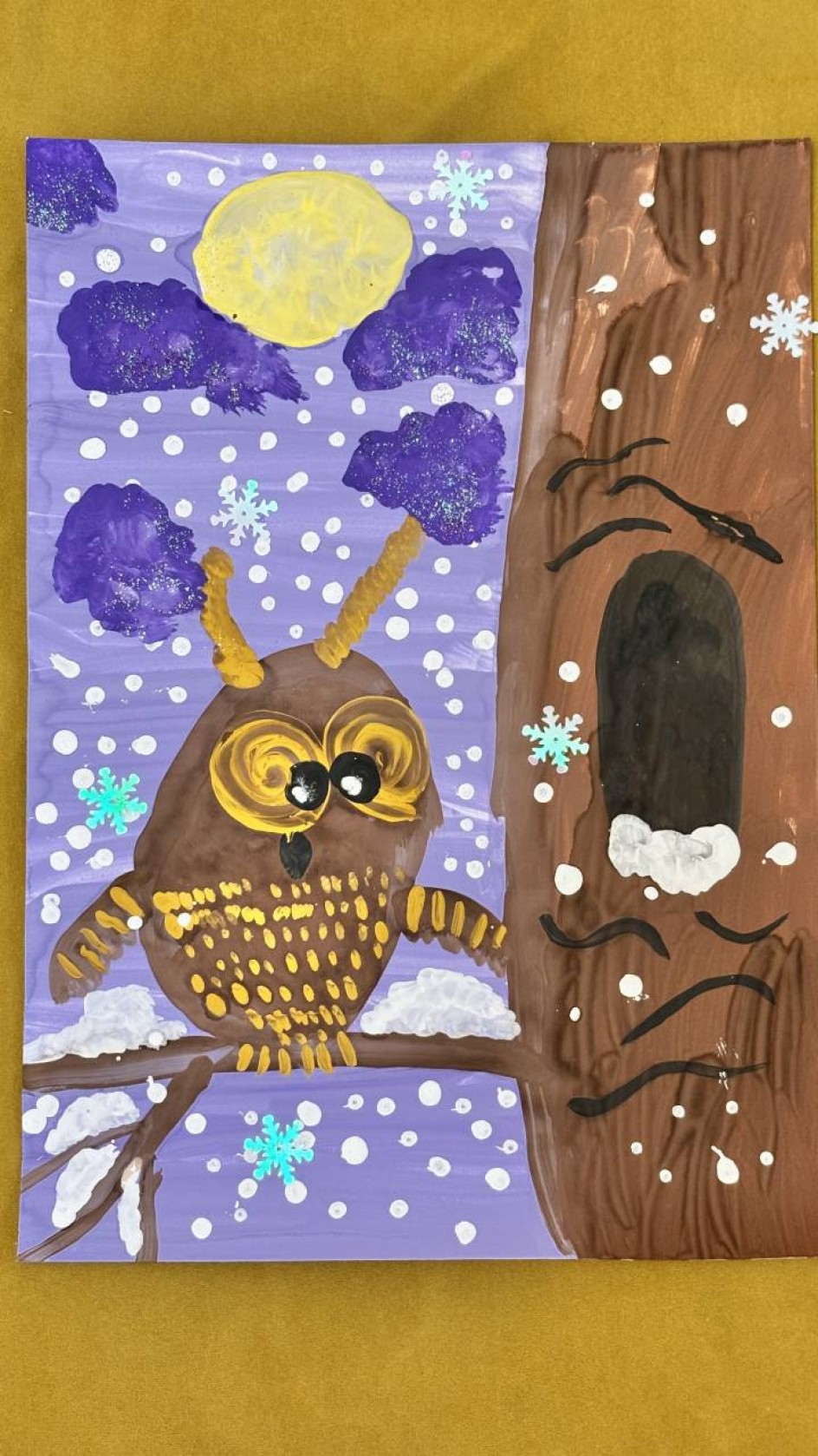 Совушка в зимнем лесу