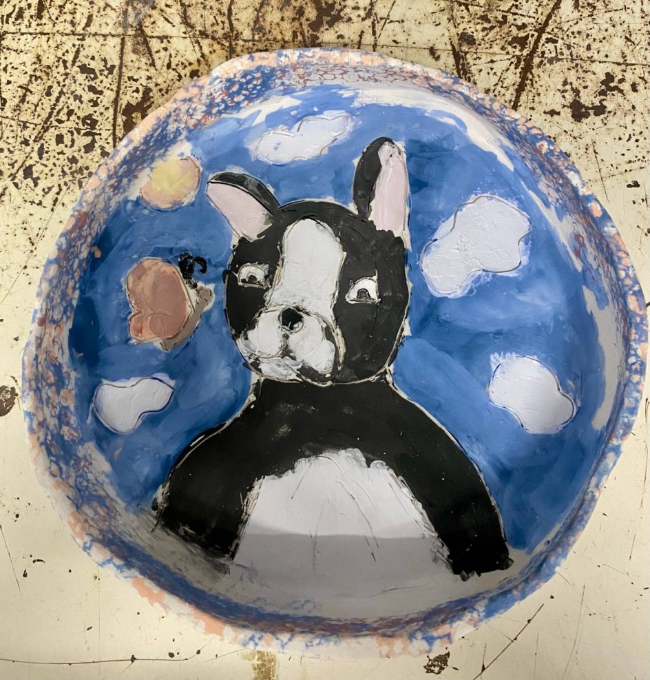 Тарелка «Бостон-терьер на прогулке «