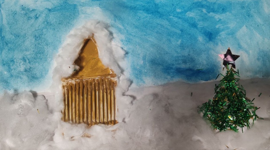 Первый снег в деревне