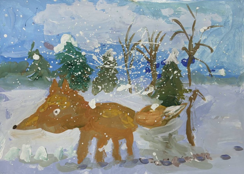 Зимняя лиса