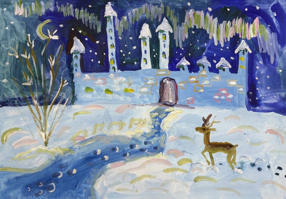 Сказочный снег декабпя