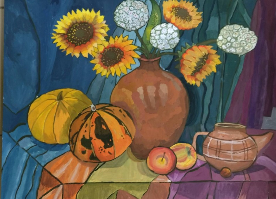 Натюрморт с подсолнухами