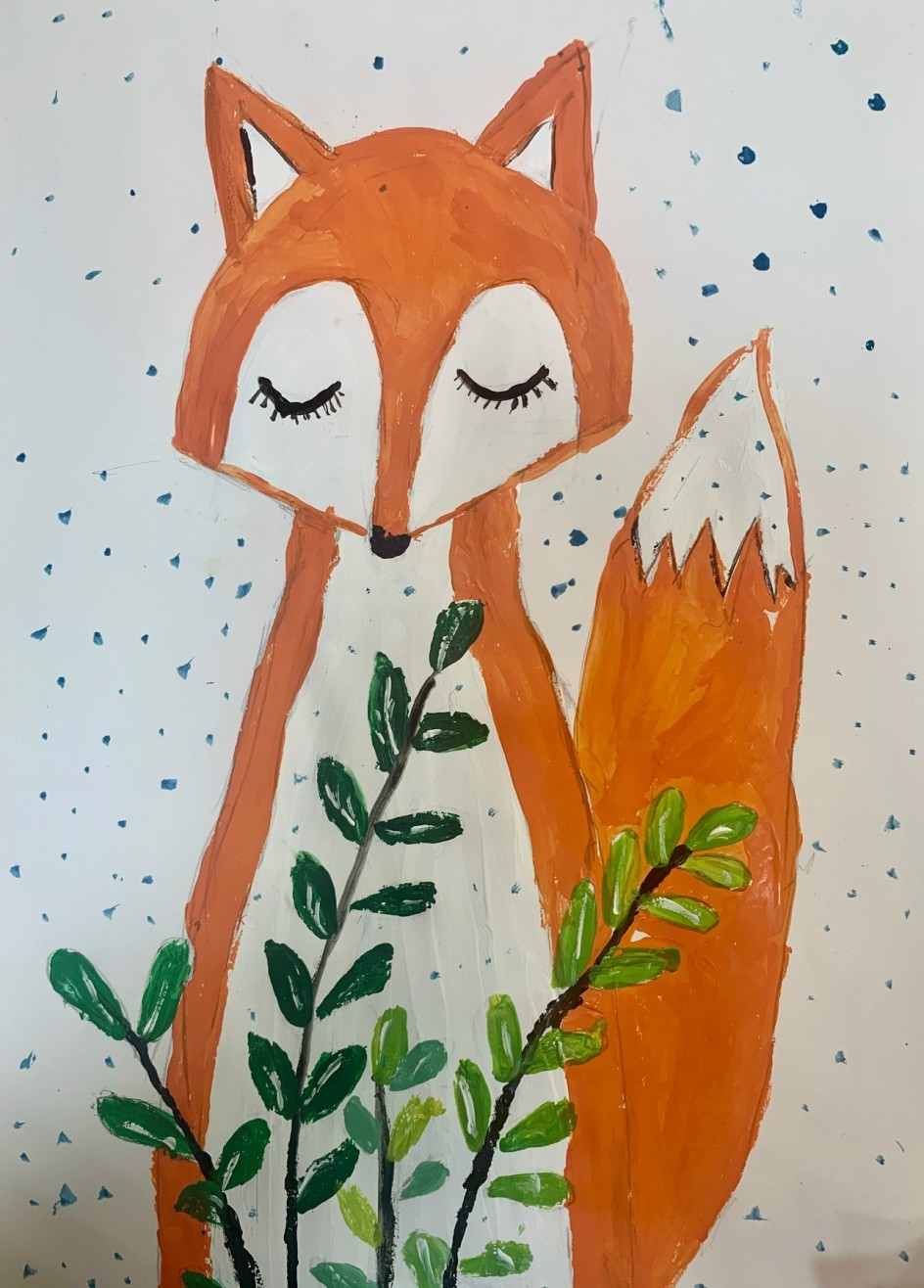 Первый снег и Лисичка.