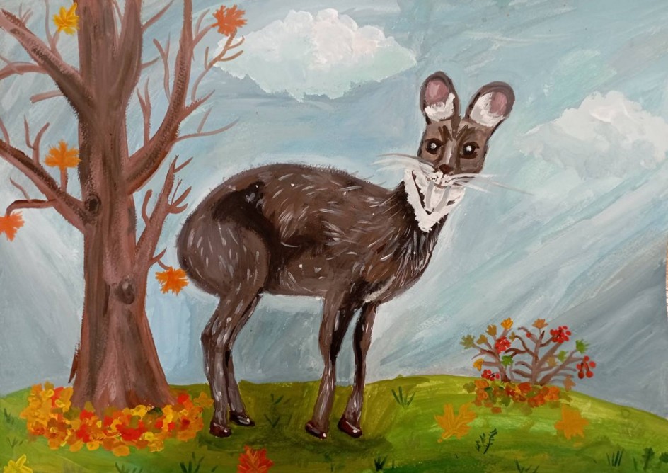 "Кабарга в осеннем лесу"