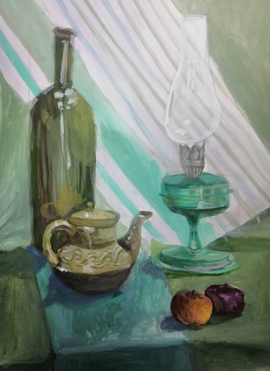 Натюрморт в зелёной цветовой гамме