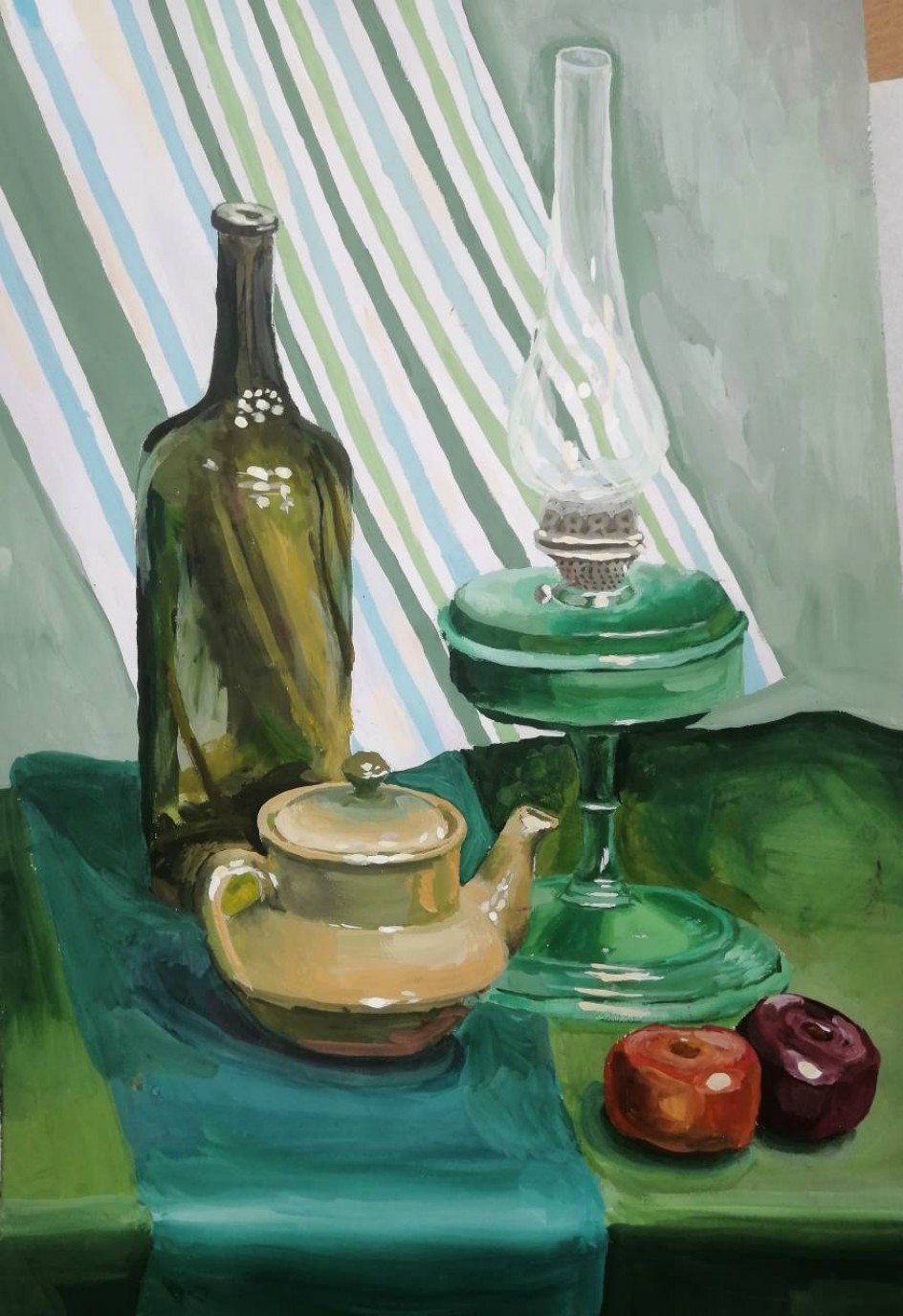 Натюрморт в зелёной цветовой гамме