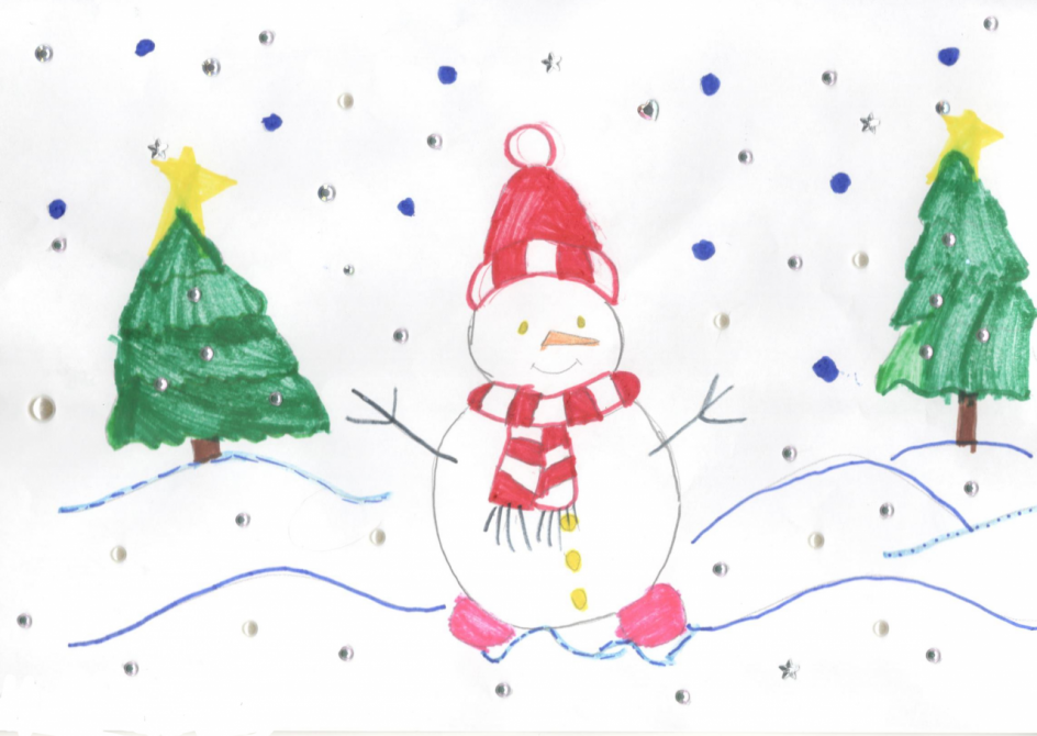 Веселый снеговик