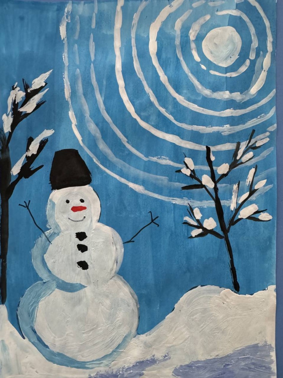 Веселый снеговик