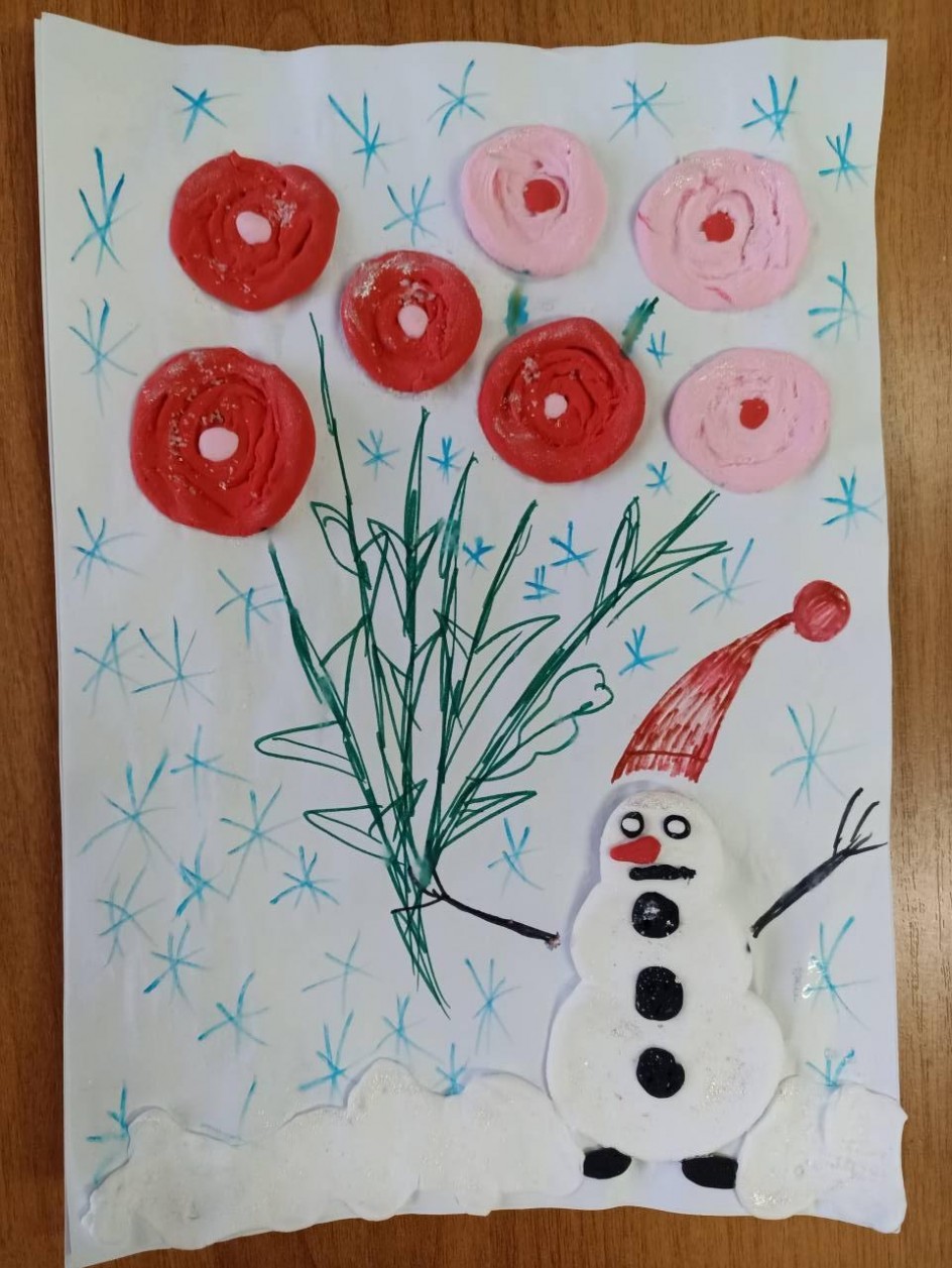 Зимний букет от снеговика