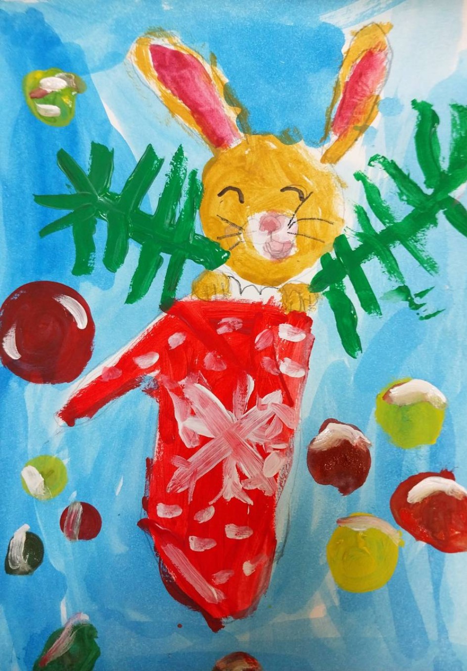 Зайчик в рукавичке