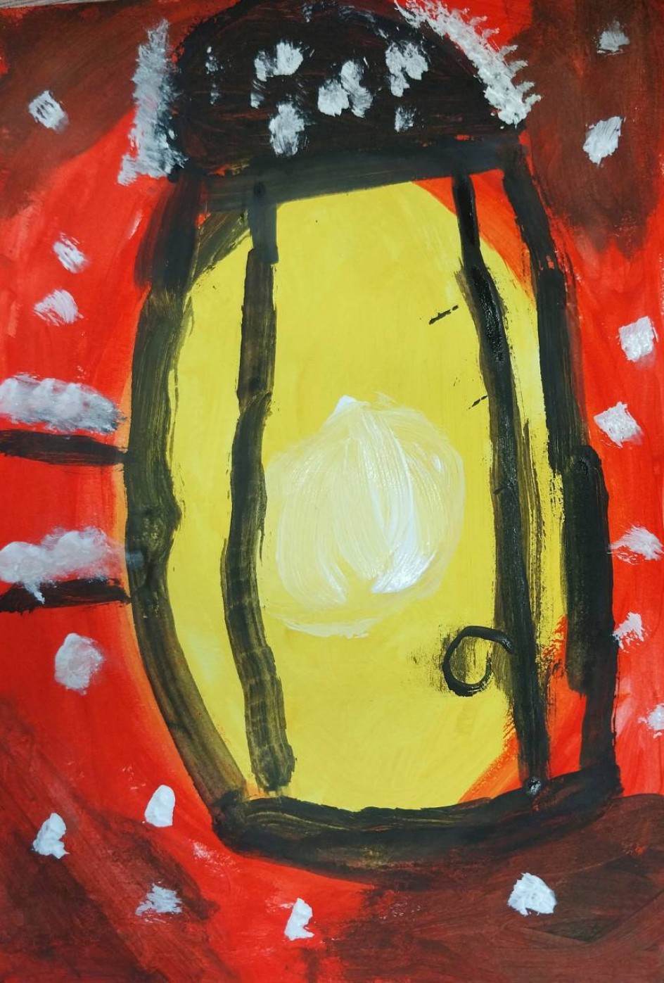 Фонарик и снегопад