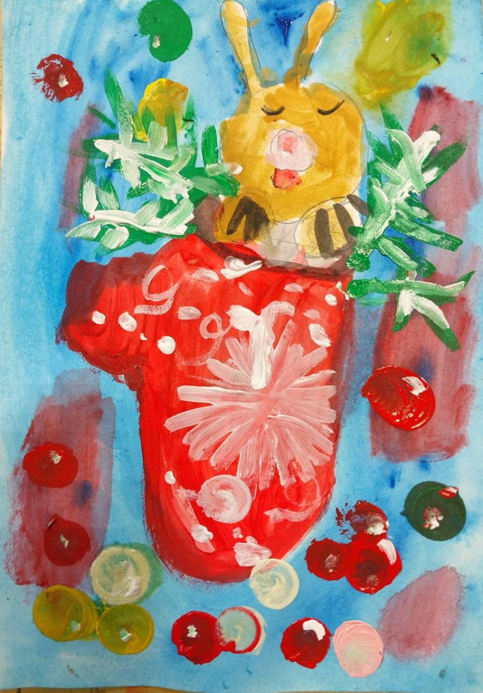 Зайчик под елкой