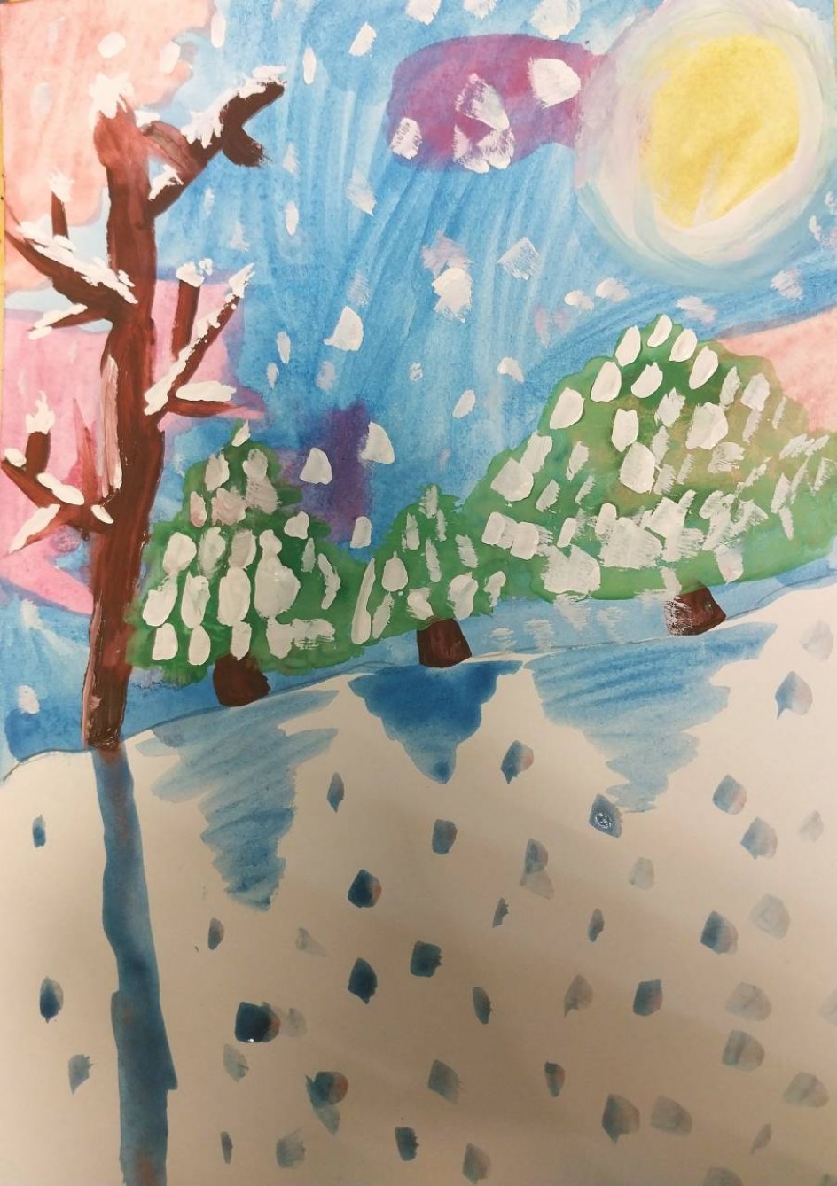 Снегопад в лесу