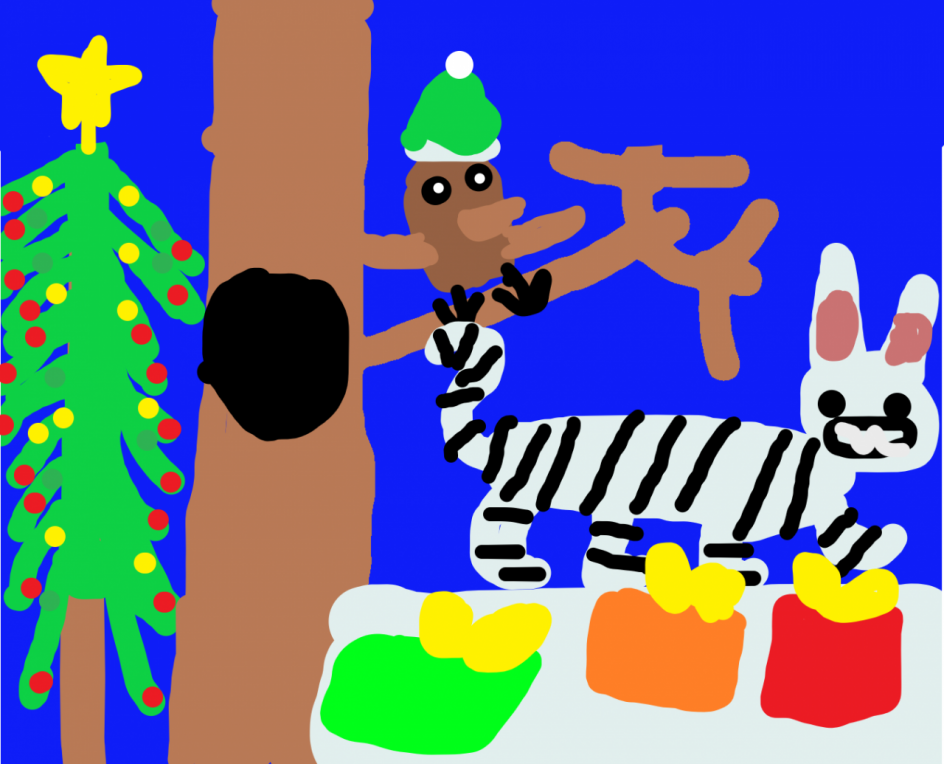 Белый тигр и сова в ожидании Дедушки Мороза