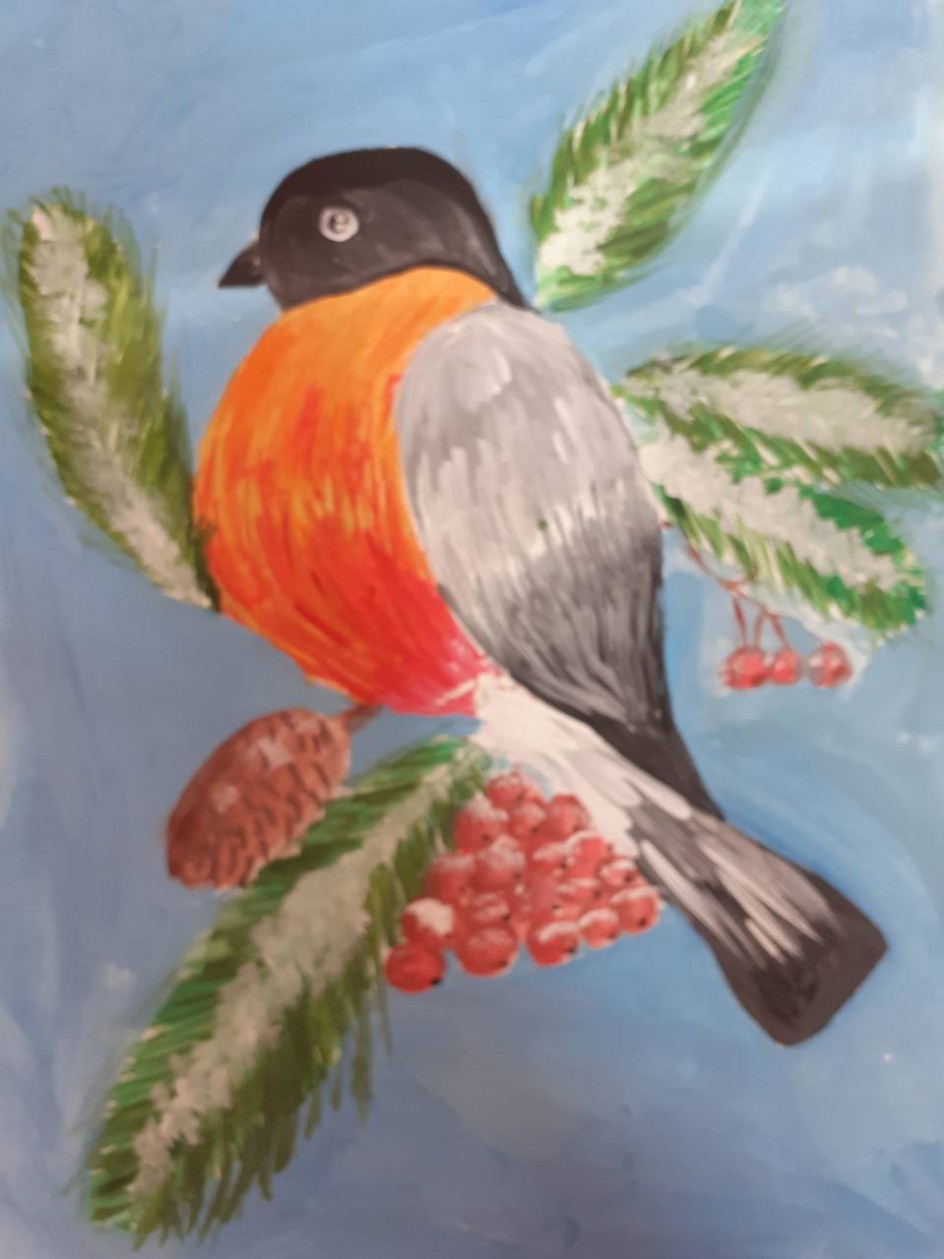 ""Снегирь на ветке"