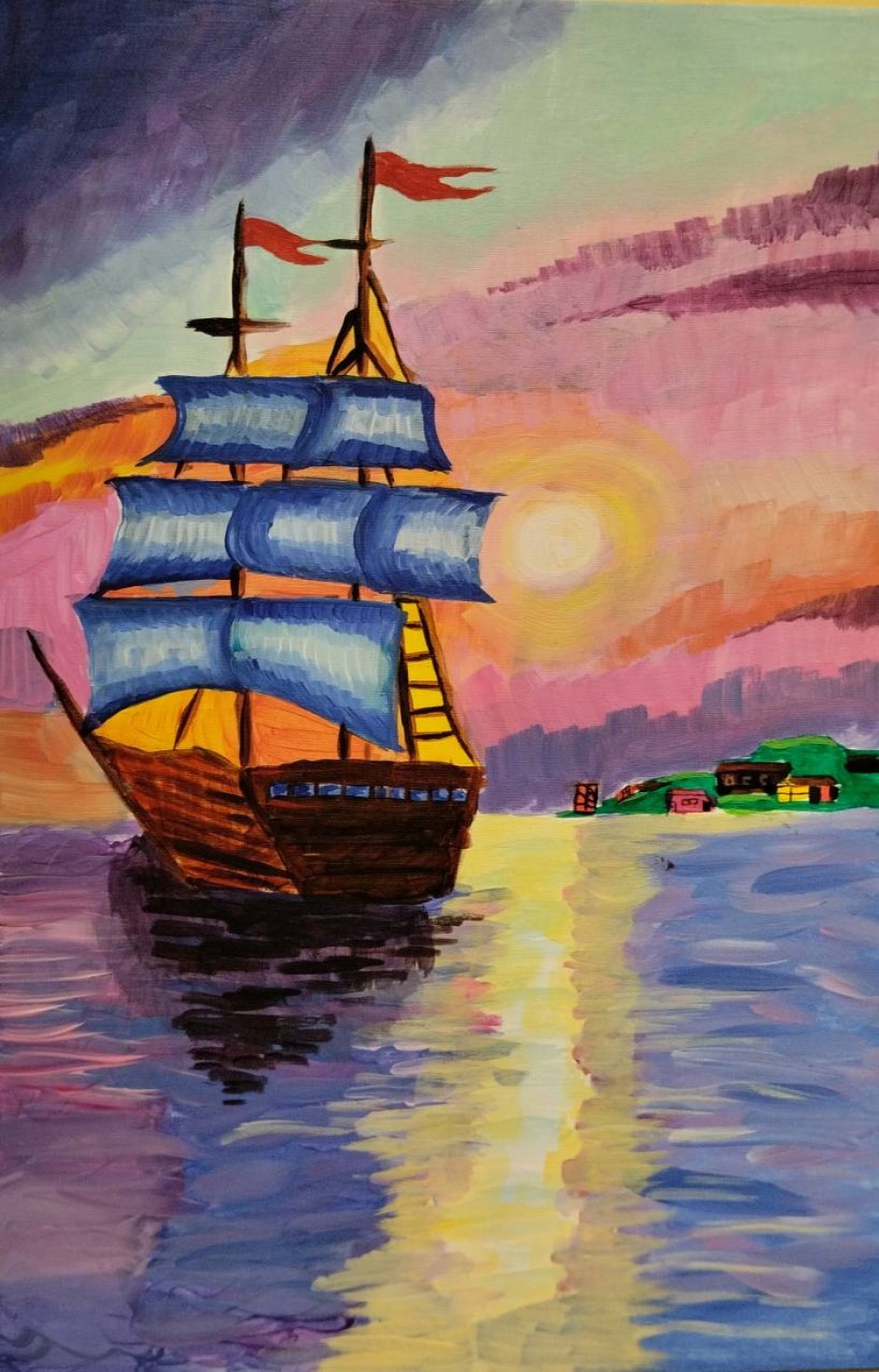 "Морской пейзаж с парусным кораблем"