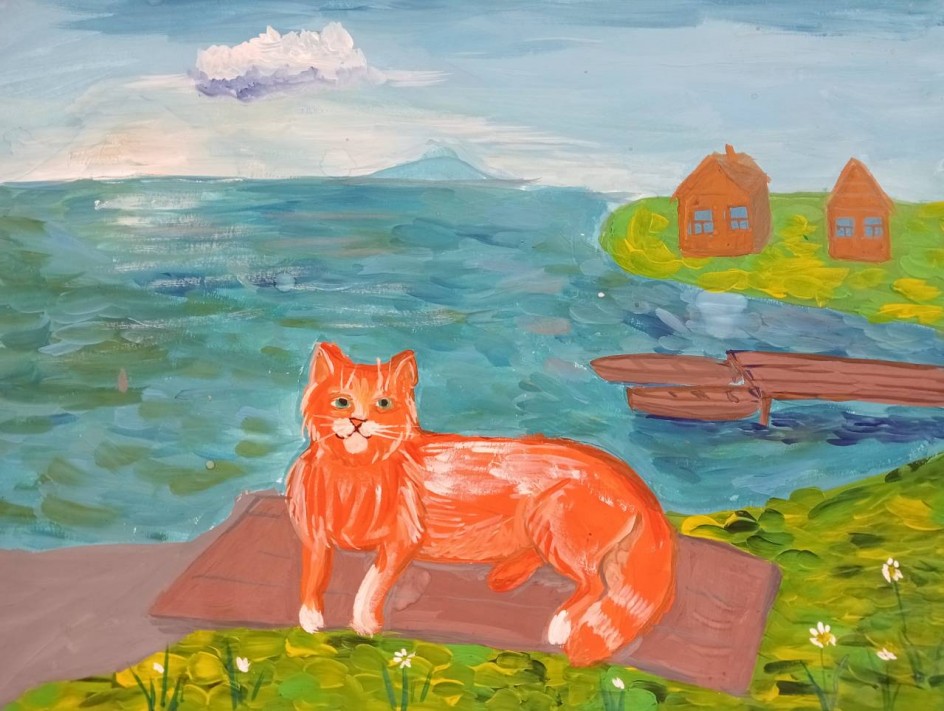 Кот на прогулке