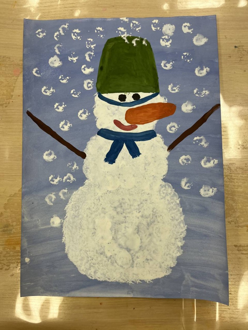 Веселый снеговичок