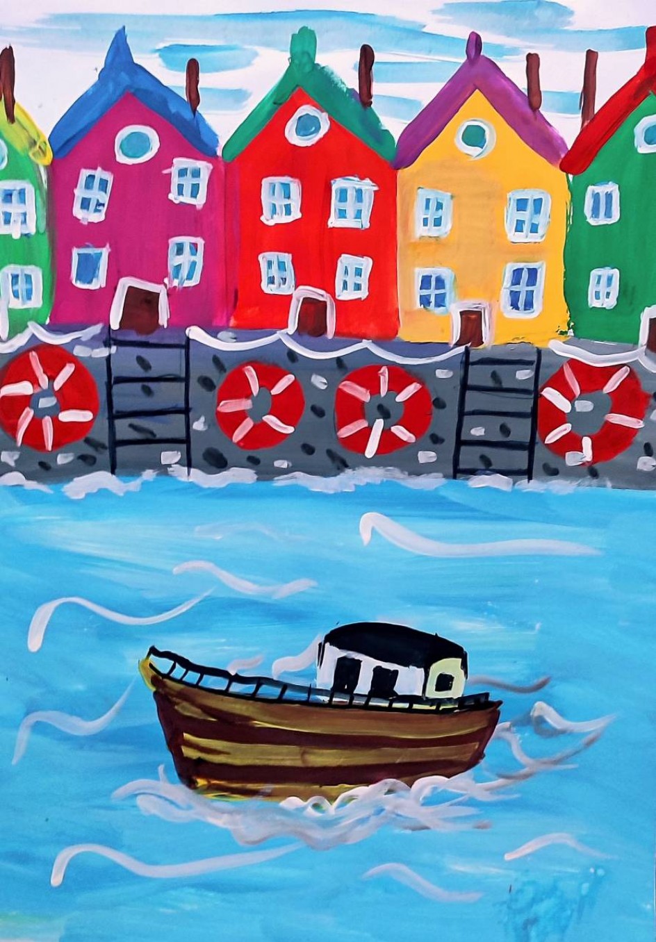 В рыбацком посёлке.