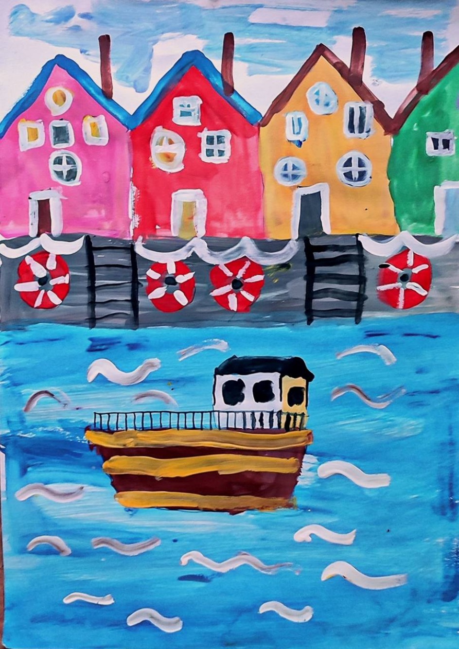 Рыбацкий поселок у моря.