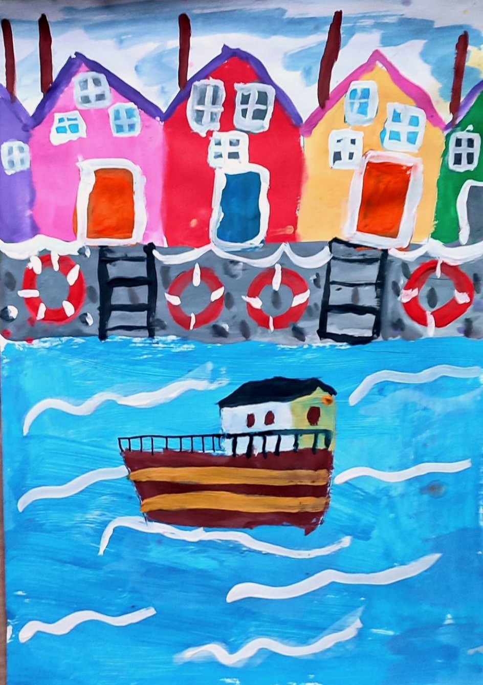 Рыбацкие домики у моря.