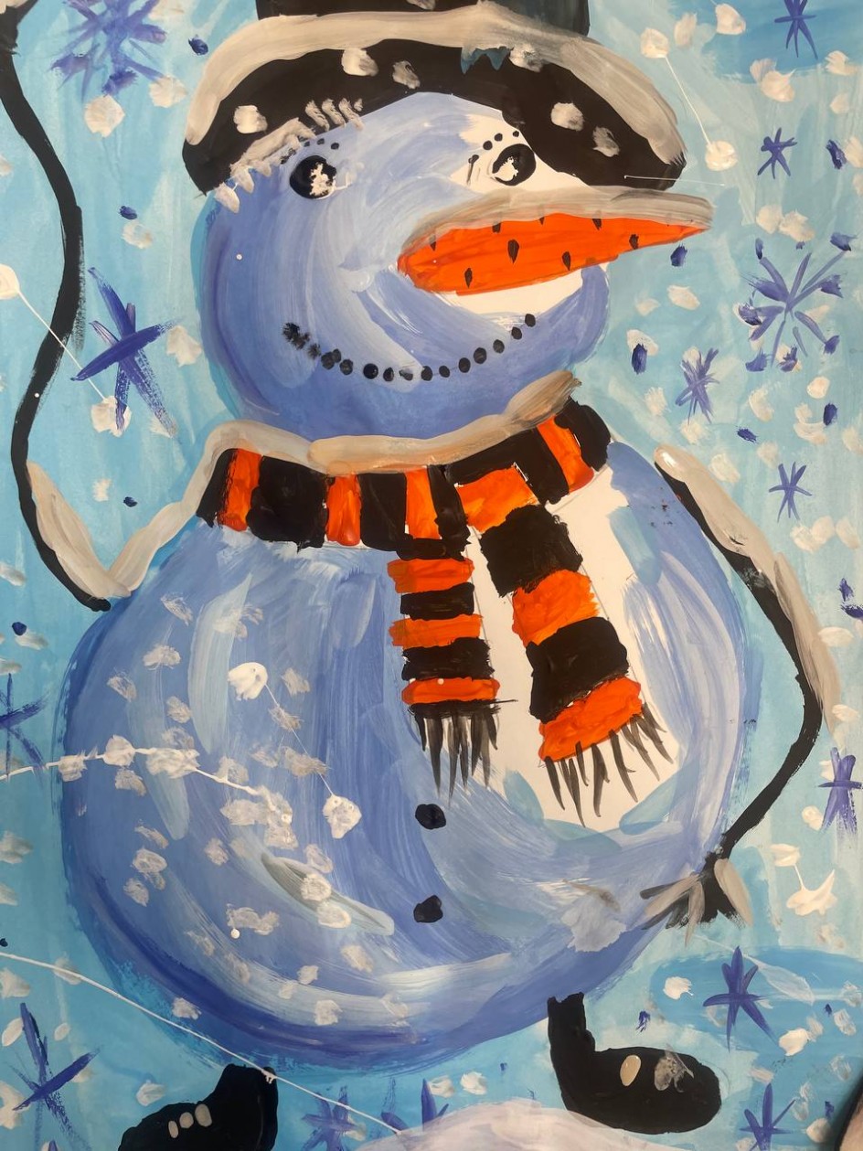 Веселый снеговик