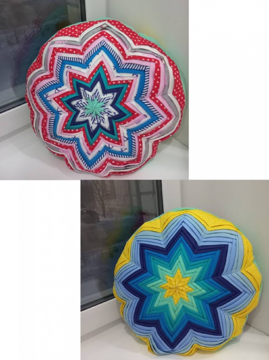 Интерьерная подушка в технике артишок