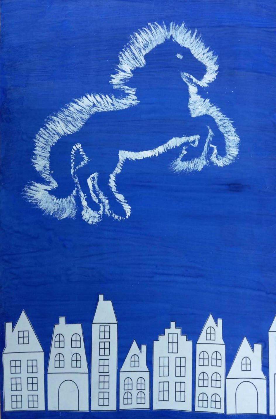 "На небе - символ года, Огненная лошадь!""