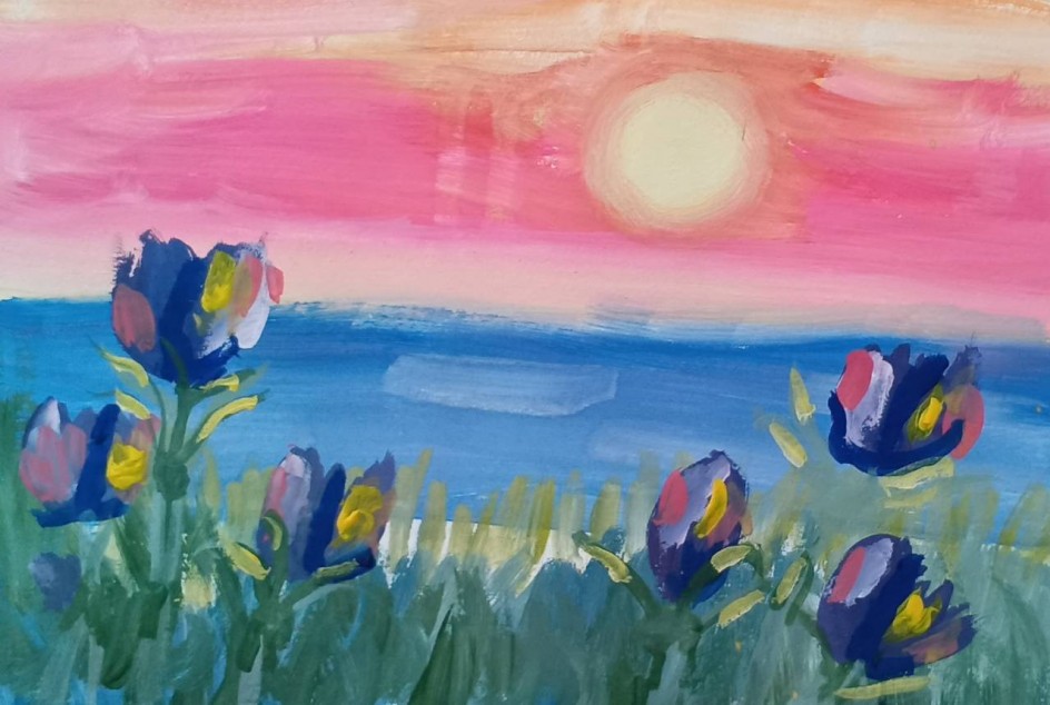 "Закат и цветы"