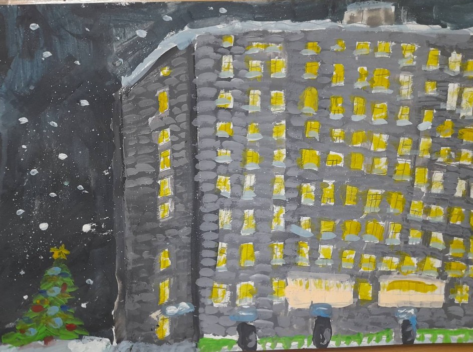 Декабрьский вечер. Мой дом.