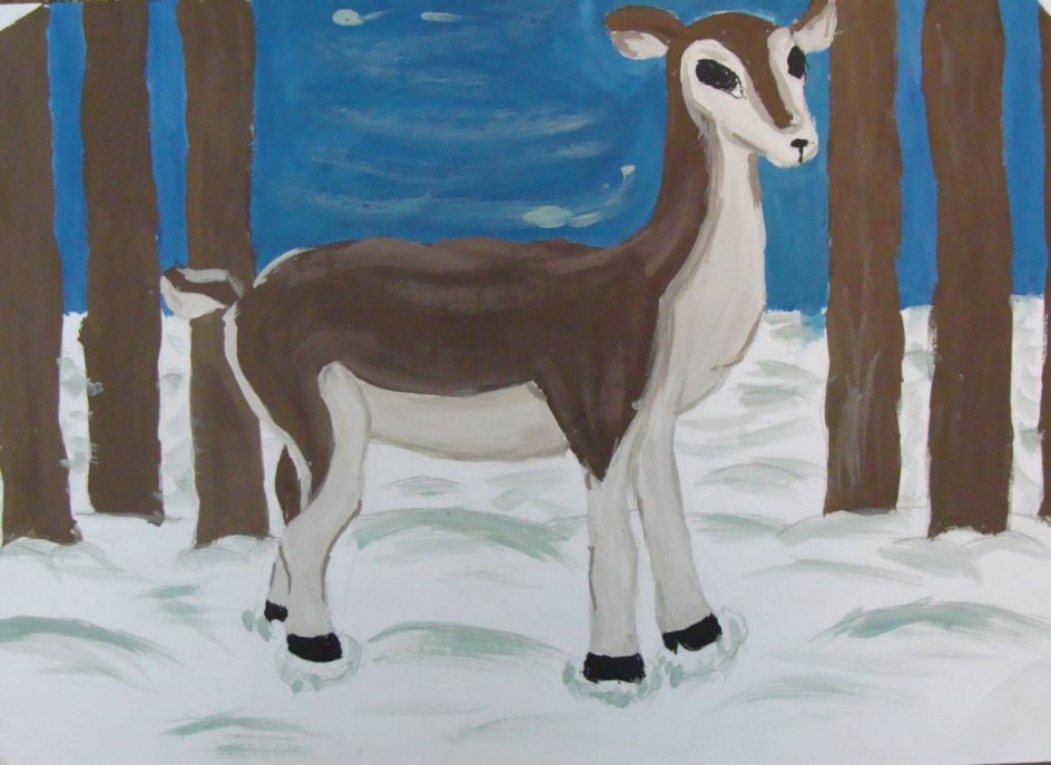 "Олень в зимнем лесу"