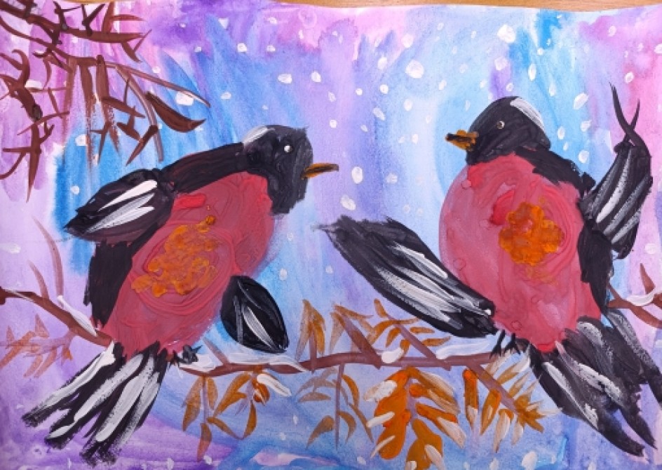 " Снегири-зимние птицы"