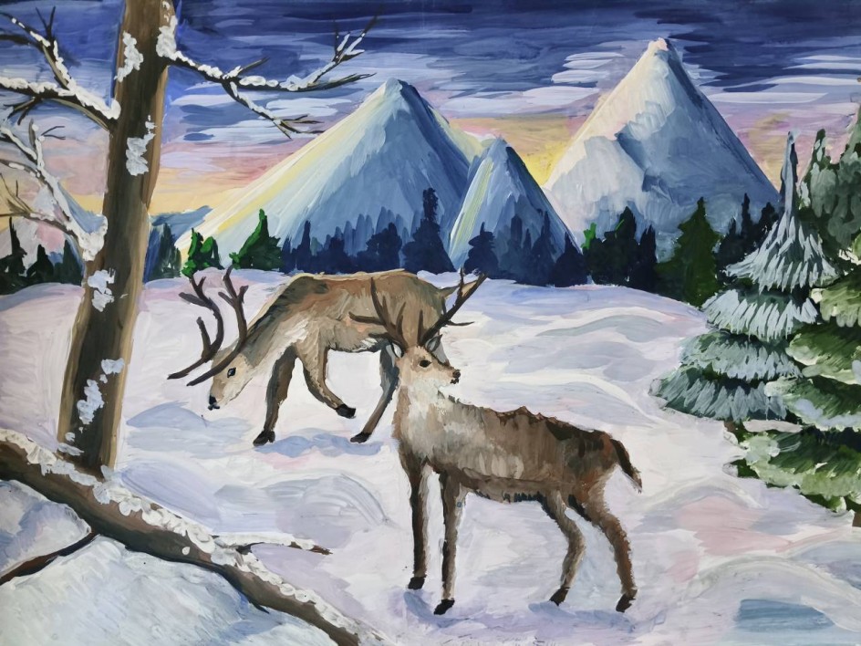 Олени на поляне