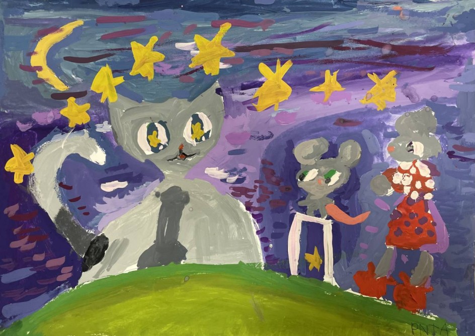 Кошка и мышонок