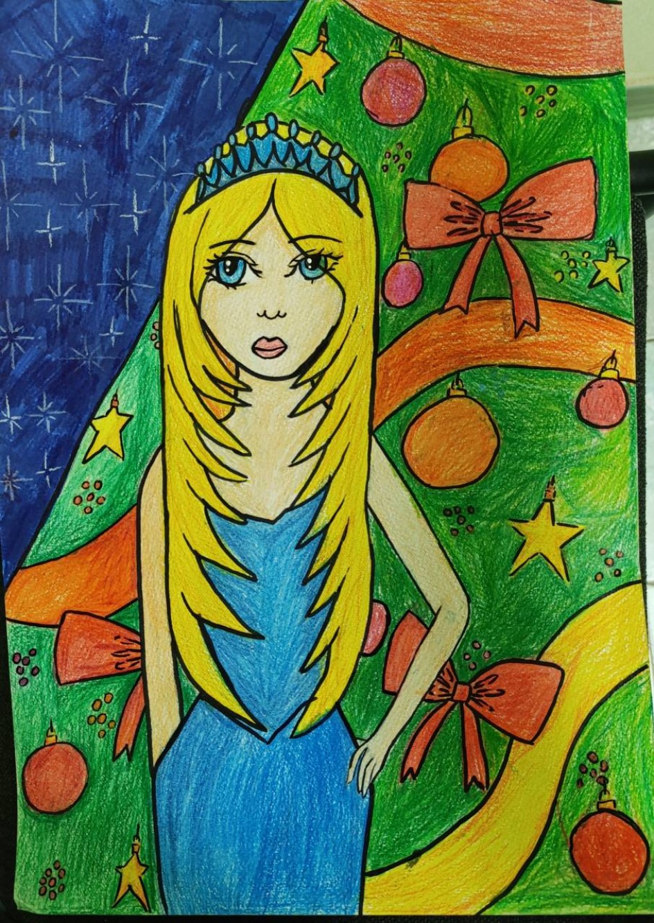 Снегурочка у ёлки