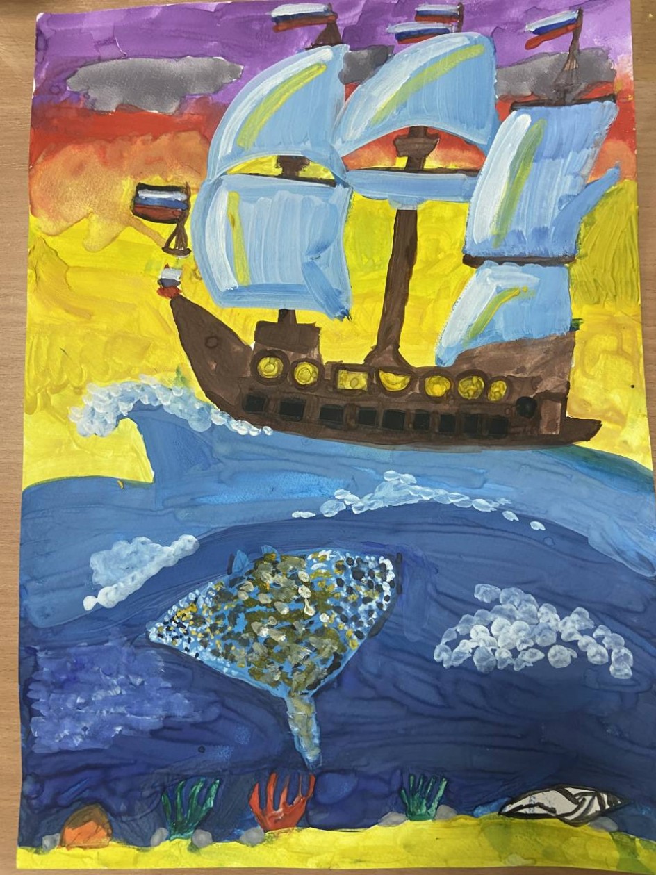 Корабль мчит по волнам