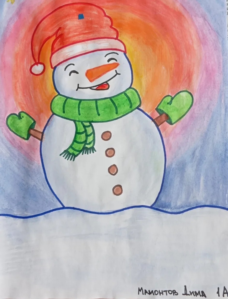 Веселый снеговик