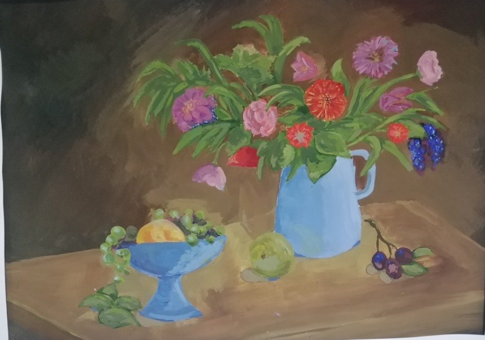 Натюрморт с букетом цветов