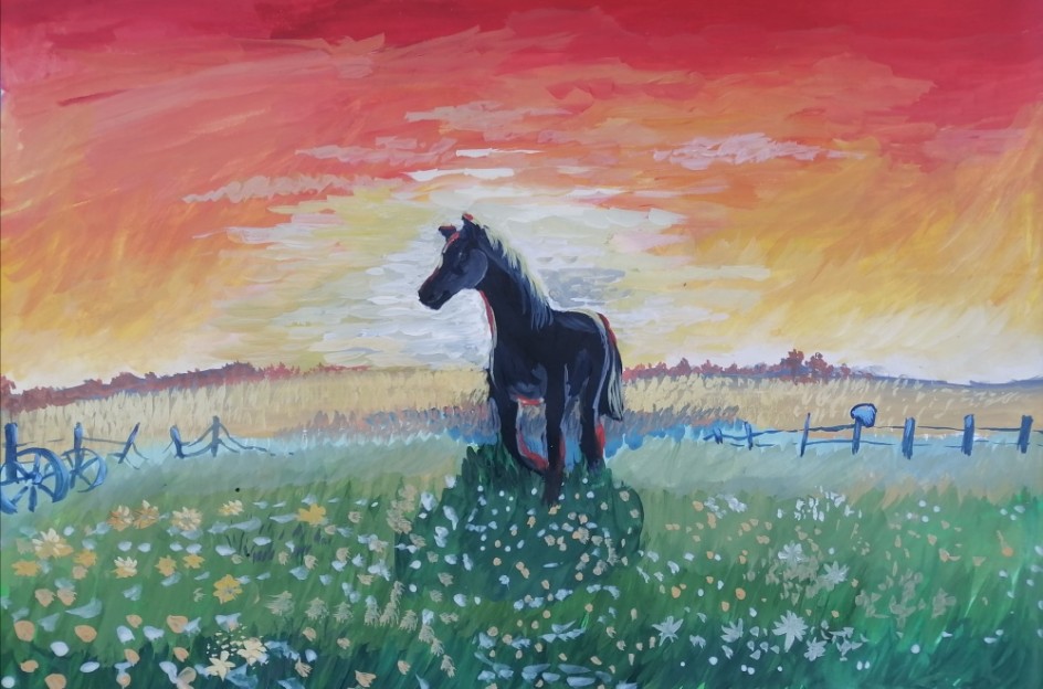 Лошадь в степи