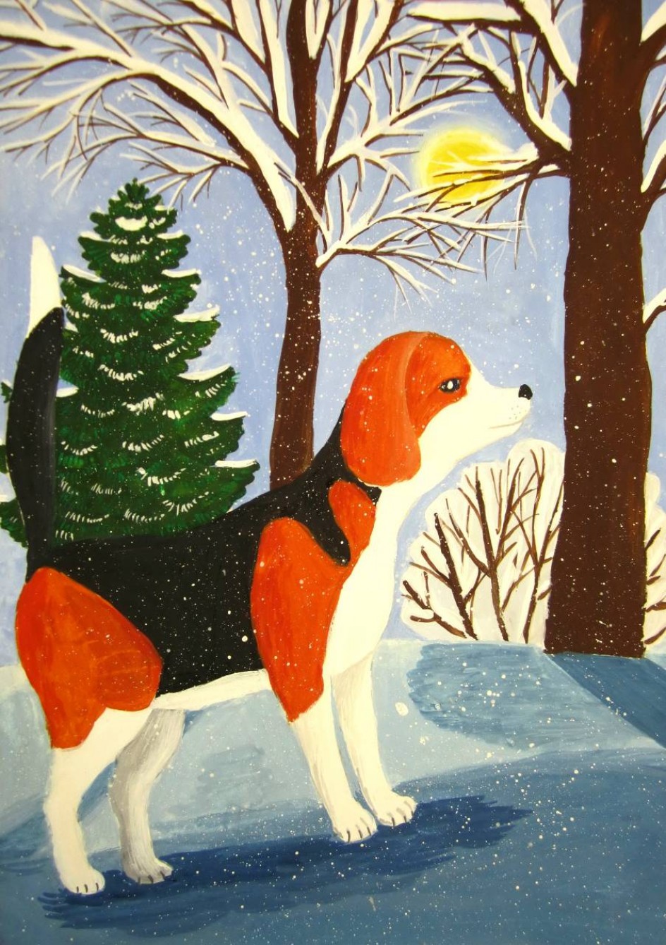 "Прогулка по свежевыпавшему снегу"