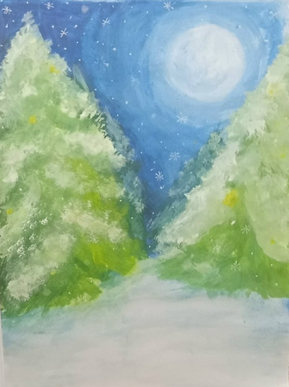 "Серебристые снежинки в вальсе  кружатся, летят..."