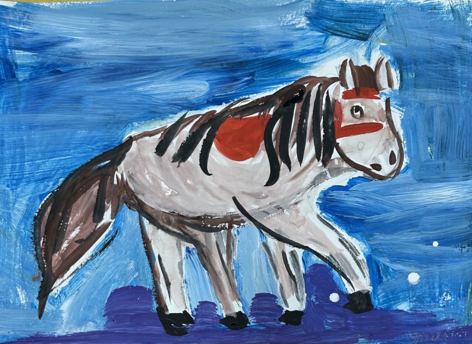 Лошадь в снегу