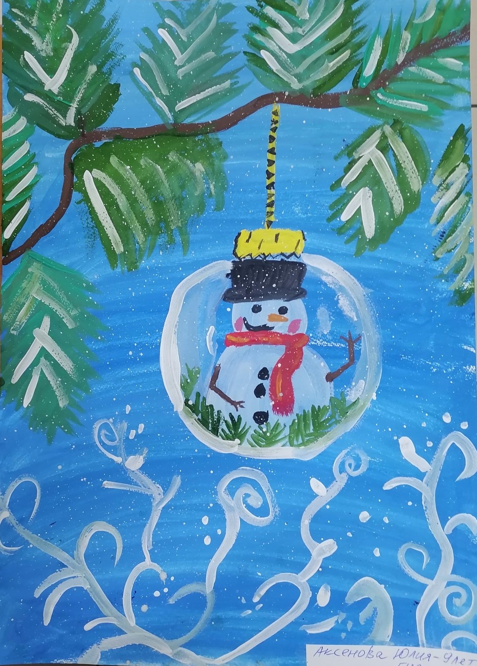 Снеговик на елке