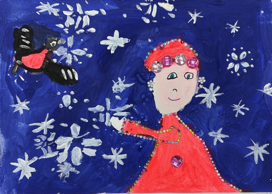 Зимняя фея и снежные звезды