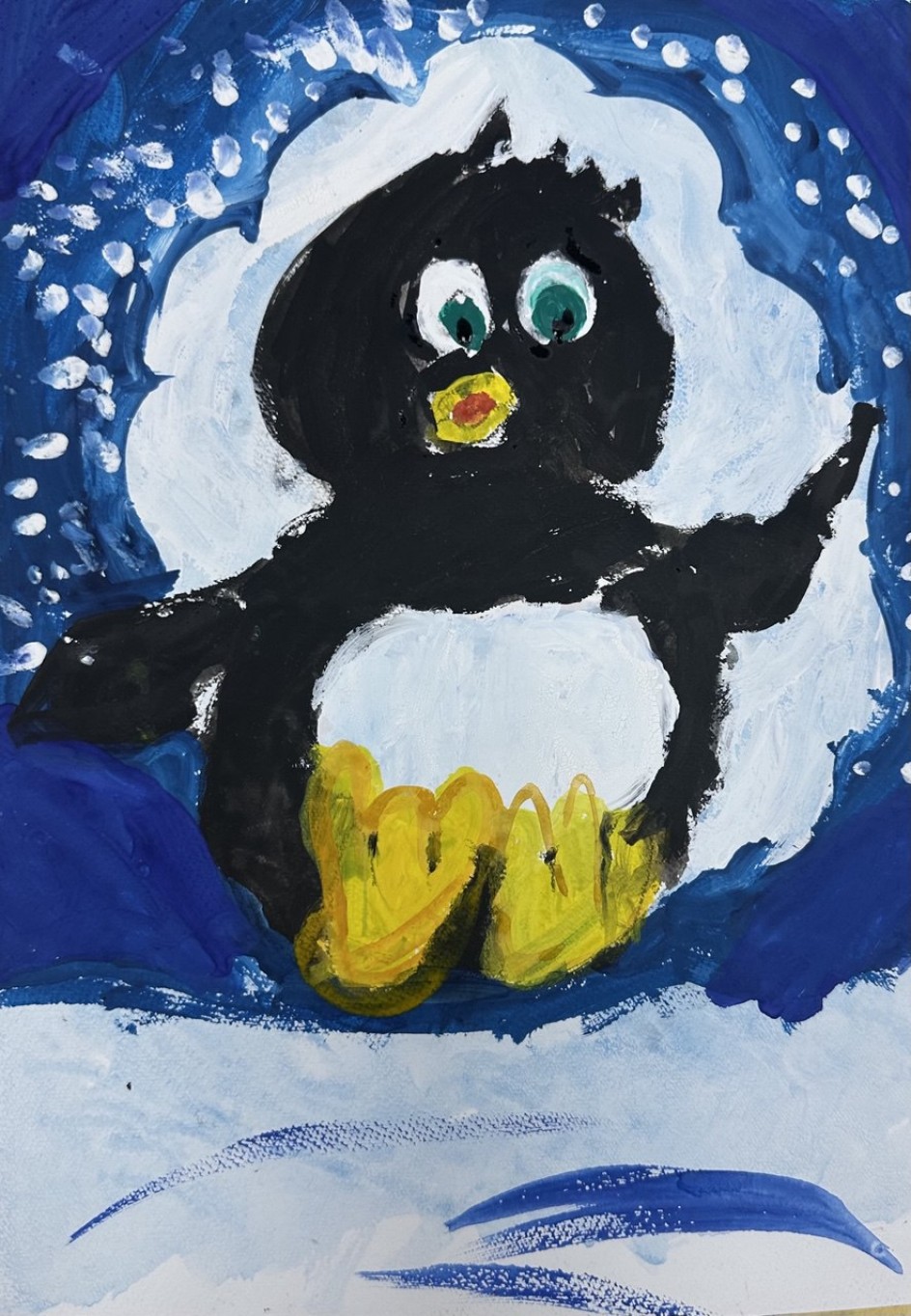 Пингвин в снежной буре