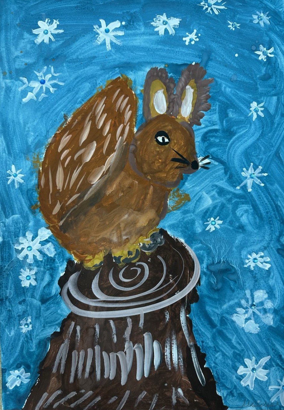 Волшебная белка зимнего леса