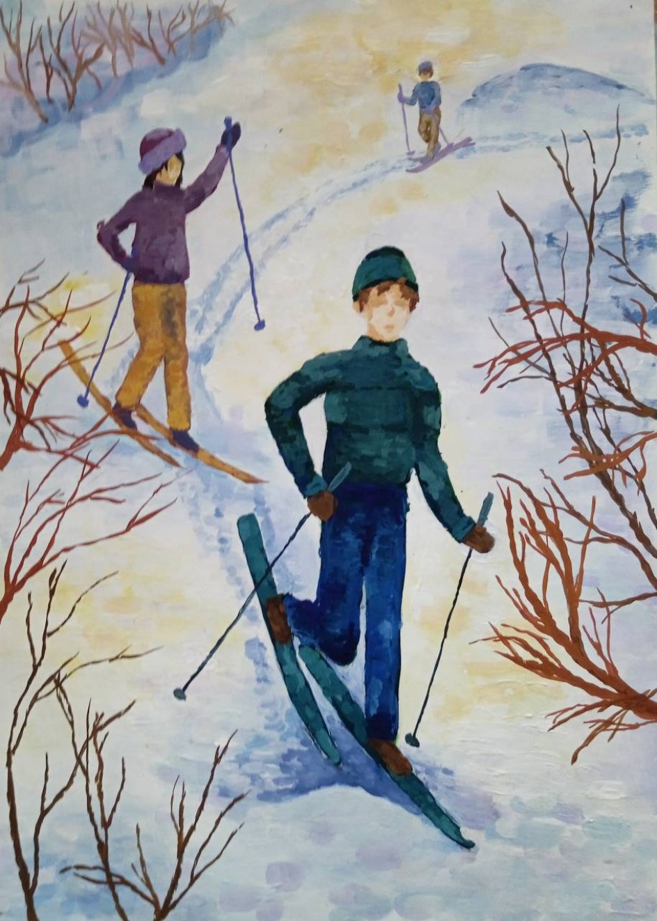 На лыжне