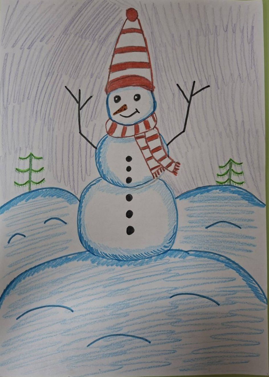Мой зимний друг, снеговик.