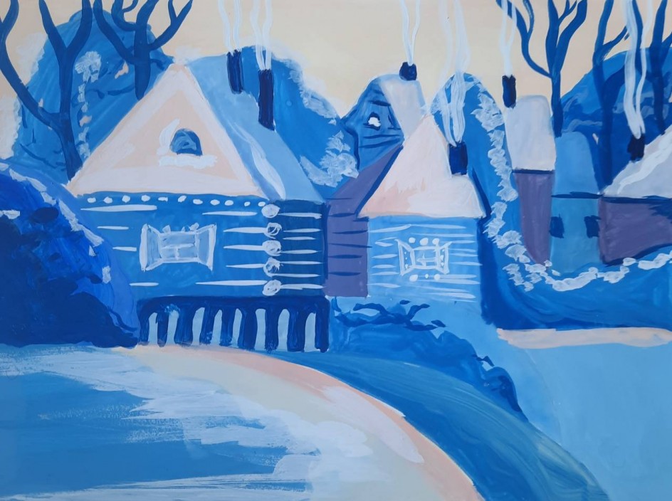 Зимняя деревня.